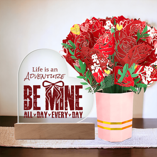 Heartfelt Glow™ Love Bundle – Acrylic Plaque & Devotion Flower Bouquet