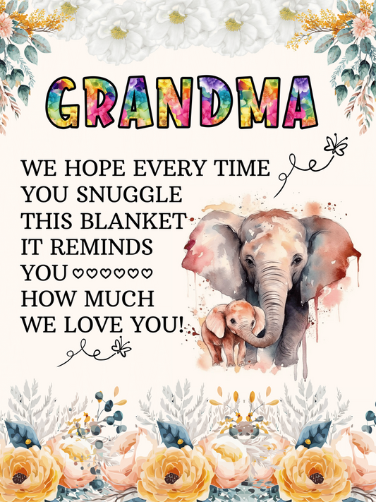 To My Grandma - Elephant Woven Blanket